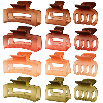 Set de 12 clips à cheveux SMKSL en couleur caramel coffee