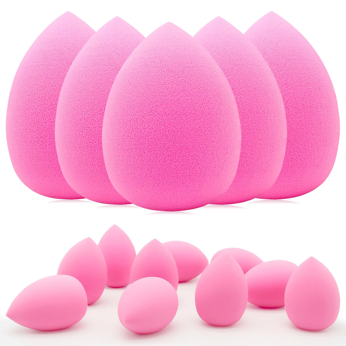 Set de 12 éponges de maquillage Scartink, en forme de goutte, couleur rose