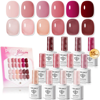 Set de 12 vernis gel modelones 15ml avec tableau d'affichage