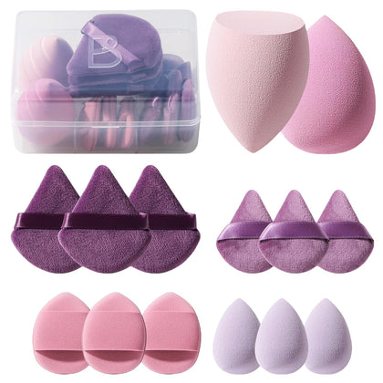 Set de 14 éponges de maquillage BS-MALL avec étui de rangement