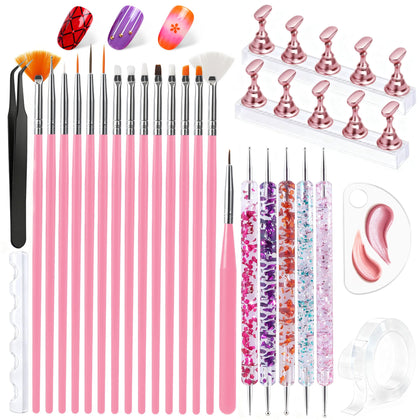 Set de 15 pinceaux de nail art Artdone avec outils et accessoires