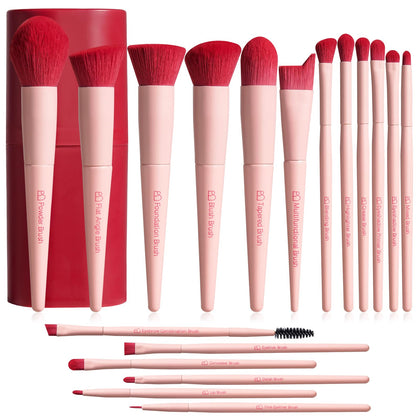 Set de 18 pinceaux de maquillage BS-MALL avec étui noir