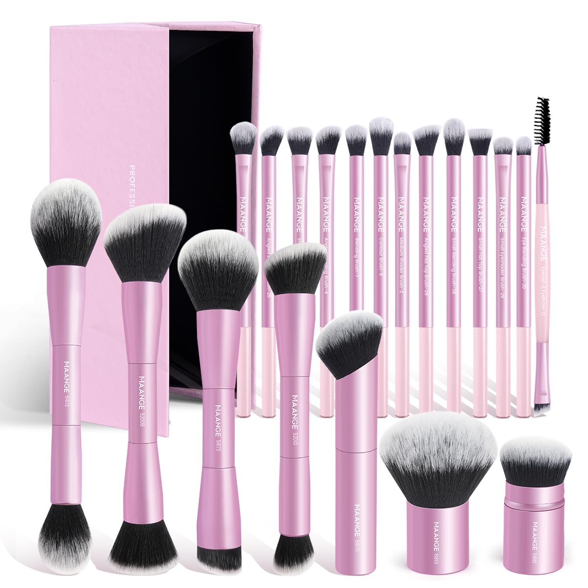 Set de 20 pinceaux de maquillage MAANGE en boîte élégante
