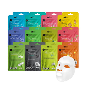 Set de 24 masques en tissu Celavi avec différentes essences