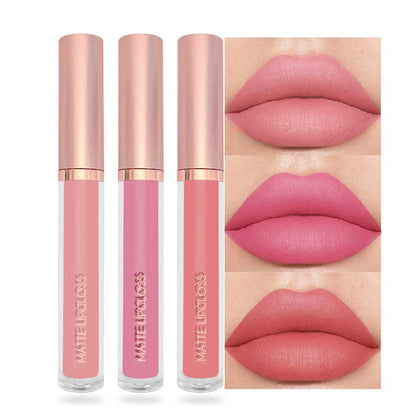 Set de 3 rouges à lèvres liquides mat BestLand en couleurs Nude, Rose, et Creamy