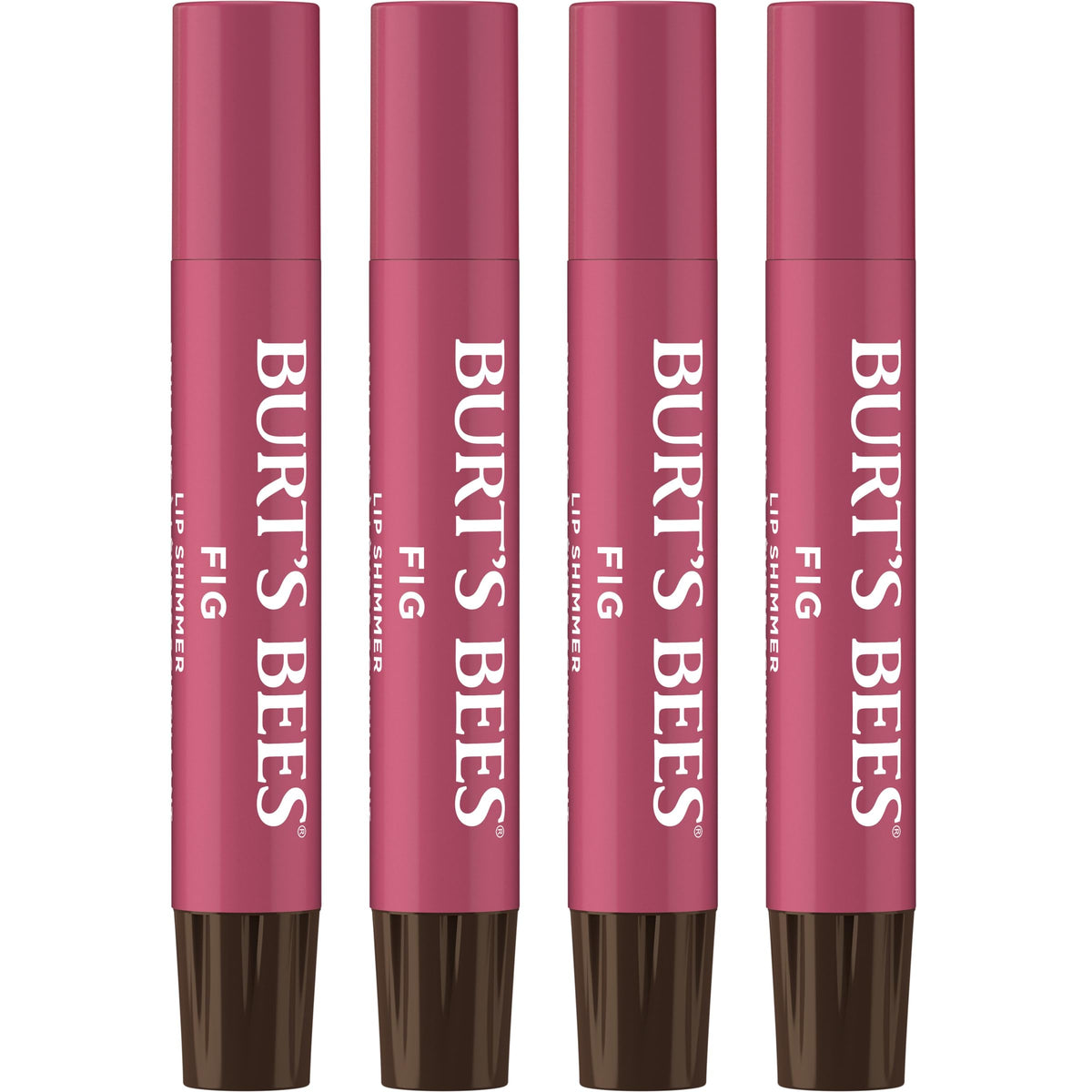 Set de 4 baumes à lèvres Burt's Bees Shimmer Fig dans un emballage recyclable