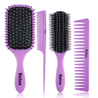 Set de 4 brosses à cheveux BALON avec brosse plate et peigne