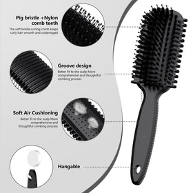 Set de 4 brosses à cheveux HEZ sur fond blanc