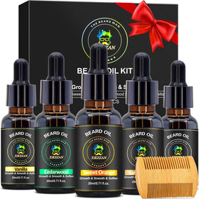 Set de 5 huiles à barbe XIKEZAN avec emballage premium