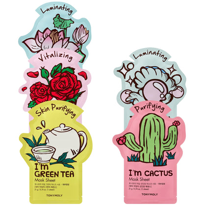 Set de 5 masques en tissu TONYMOLY avec packaging coloré
