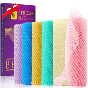 Set de 6 éponges en filet africain UJFQBH de couleur violet et orange