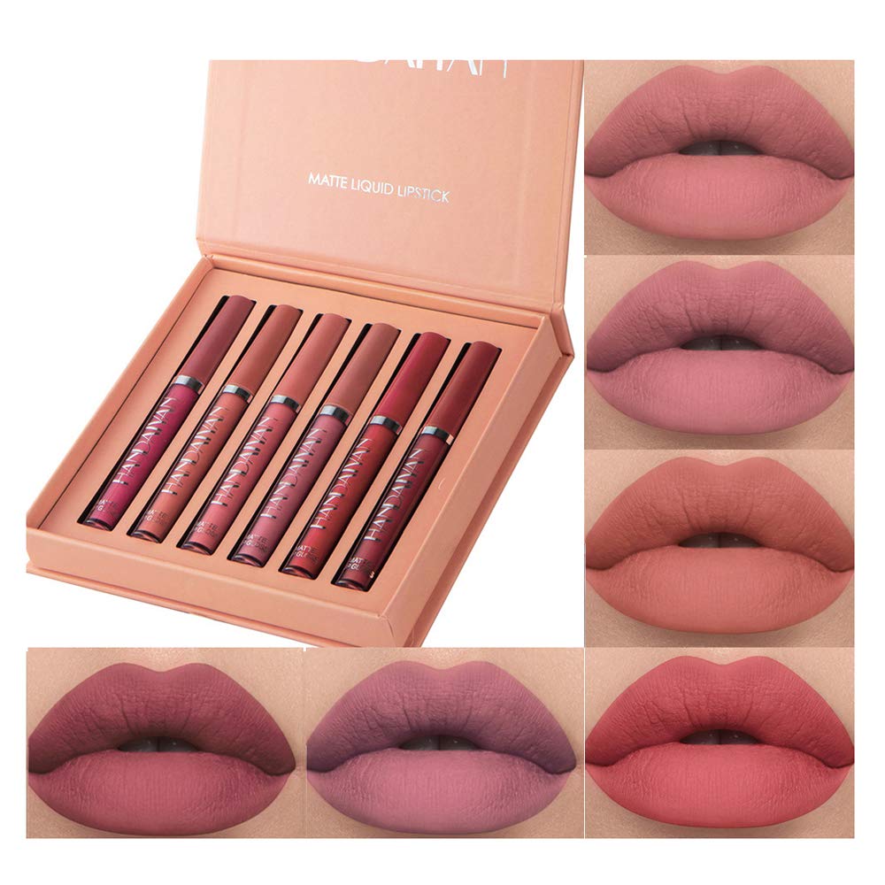 Set de 6 rouges à lèvres liquides mat BestLand avec emballage élégant