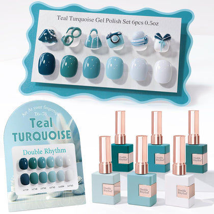Set de 6 vernis gel Double Rhythm 15 ml avec couleurs assorties