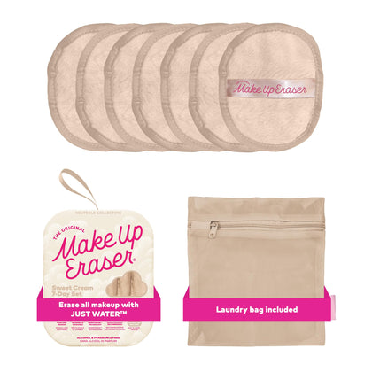 Set de 7 Jours MakeUp Eraser avec lingettes douces en couleur crème