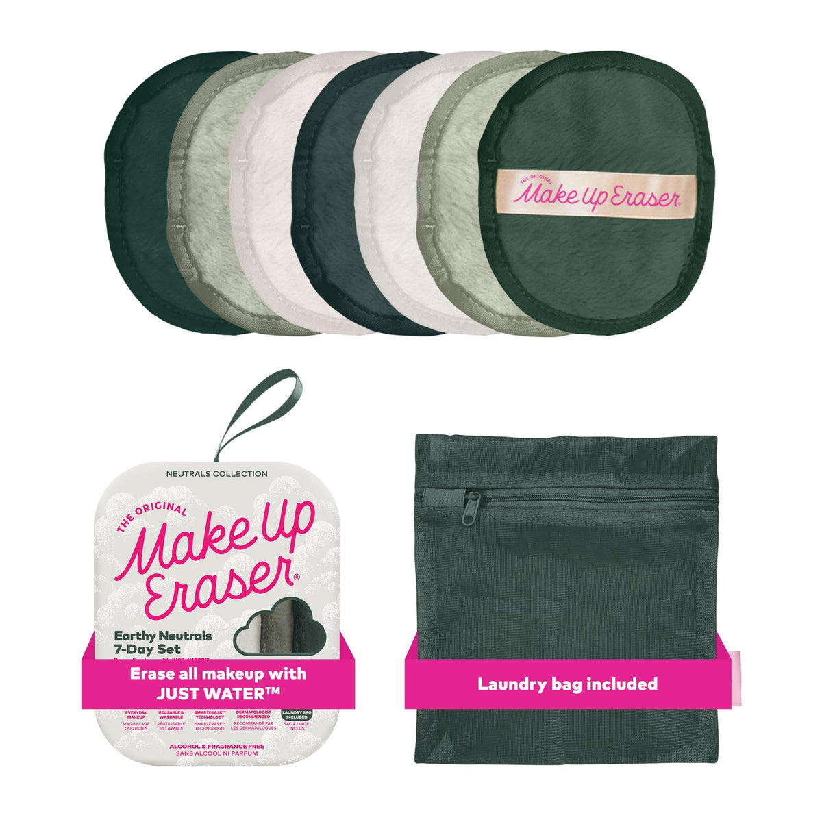 Set de 7 Jours MakeUp Eraser avec plusieurs lingettes colorées