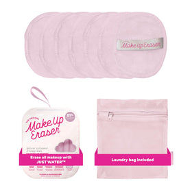 Set de 7 pads MakeUp Eraser en vue de face, couleur argentée