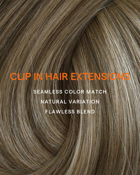 Set de 7 pièces d'extensions clip-in Full Shine sur une surface plane