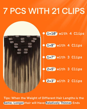 Set de 7 pièces d'extensions Full Shine avec différentes longueurs