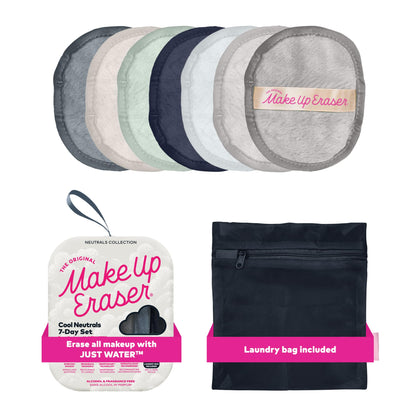 Set de 7 serviettes démaquillantes MakeUp Eraser, vue avant avec étiquette