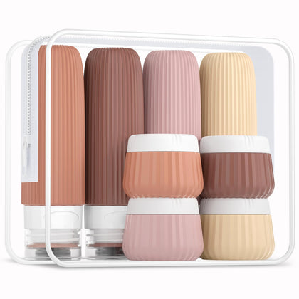 Set de 8 flacons en silicone Mrsdry avec sac transparent