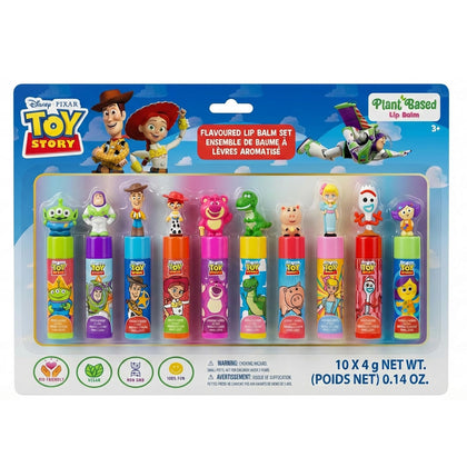 Set de baumes à lèvres Toy Story avec 10 tubes colorés et personnages 3D
