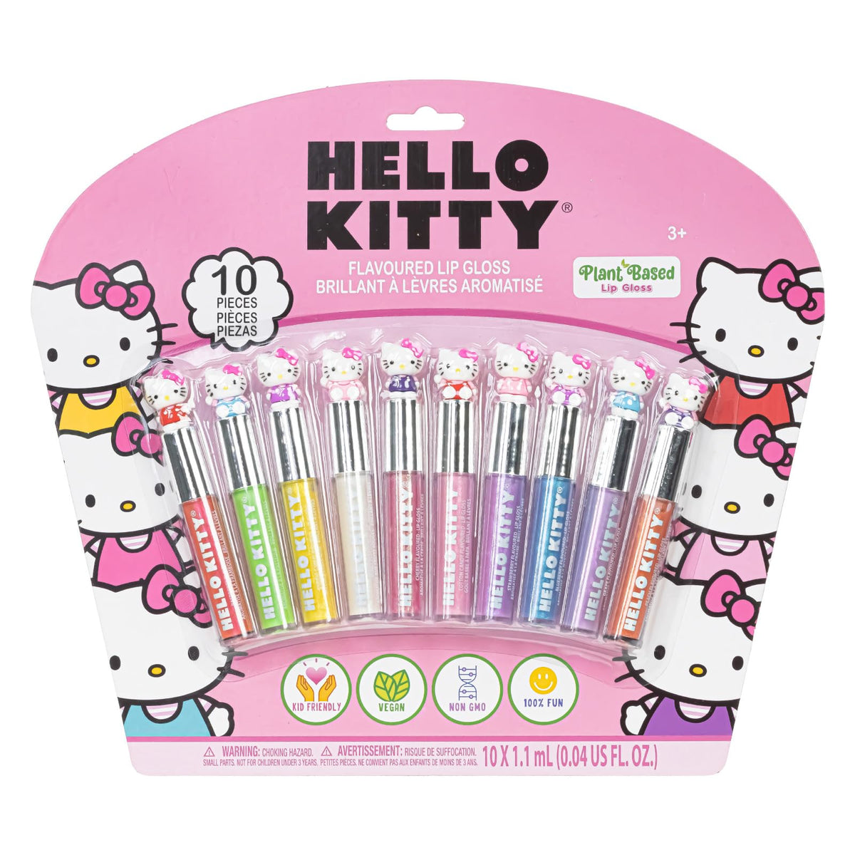 Set de brillants à lèvres Hello Kitty 10 pièces avec divers tubes colorés