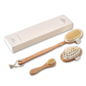 Set de brosses de brossage à sec ROSENA avec brosse pour le visage et brosse de massage