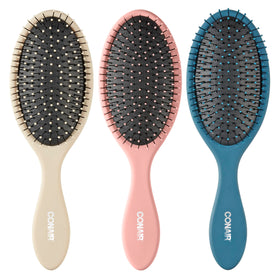 Set de brosses démêlantes Conair trois modèles beige, bleu marine et corail