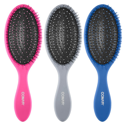 Set de brosses démêlantes Conair, trois modèles colorés