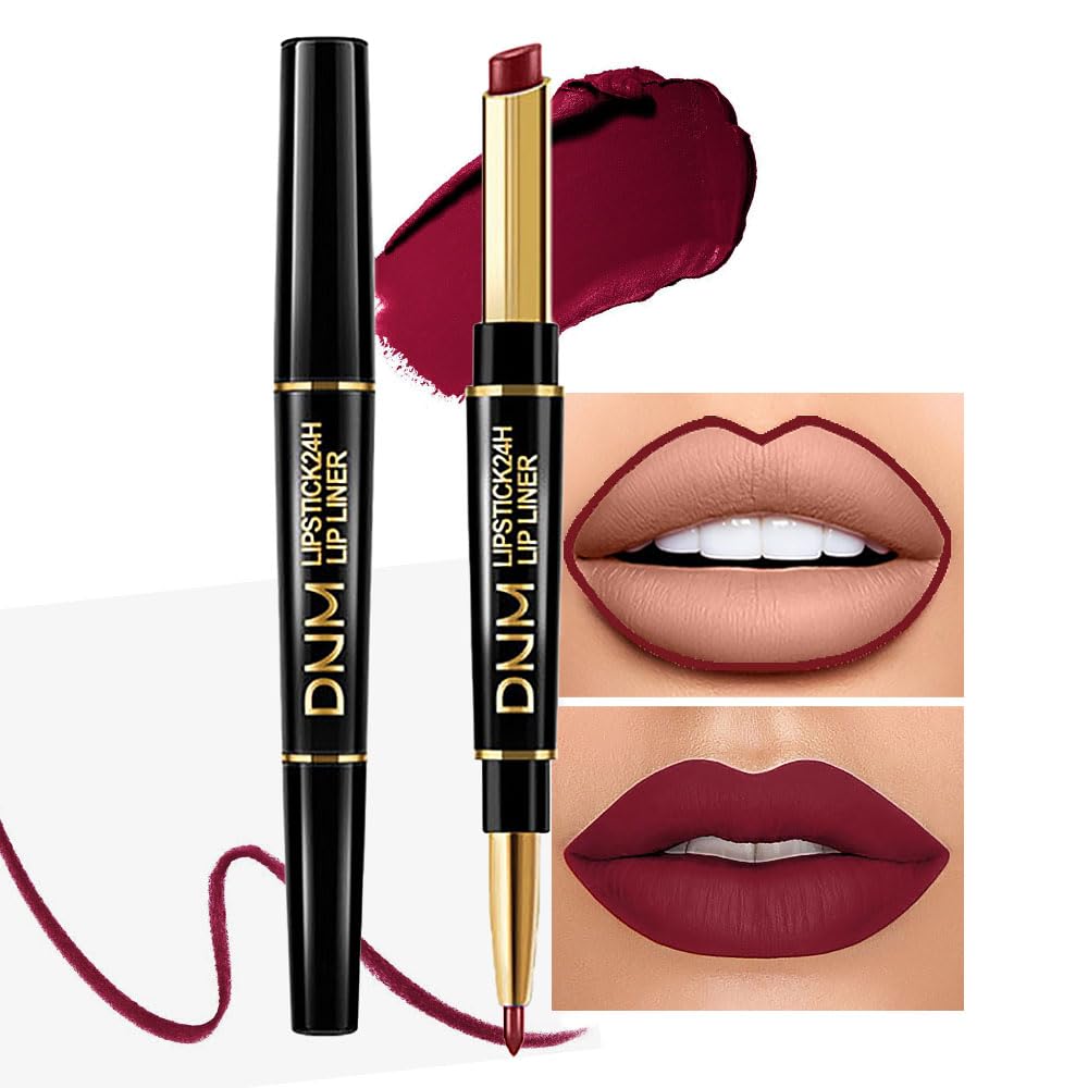 Set de crayon à lèvres et rouge à lèvres Kaely en bordeaux mat