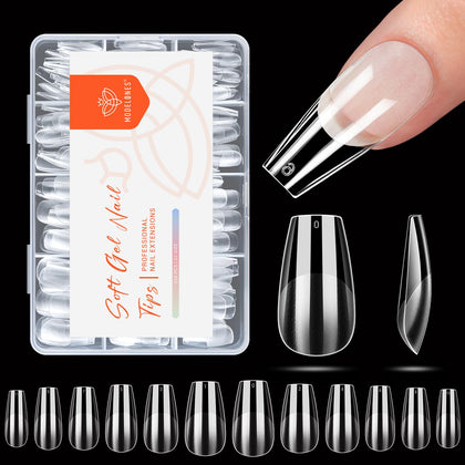 Set de faux ongles en gel Modelones medium coffin en emballage