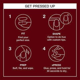 Set de faux ongles OPI xPRESS/ON Malaga Wine avec 30 tips de tailles variées