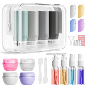 Set de flacons Muslish 21 pièces avec sac de toilette