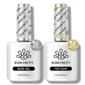 Set de Gel Top Coat Born Pretty 15ml avec base et finition