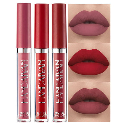 Set de gloss à lèvres mat BestLand avec trois couleurs: Mauve Pink, Classic Red, Deep Burgundy