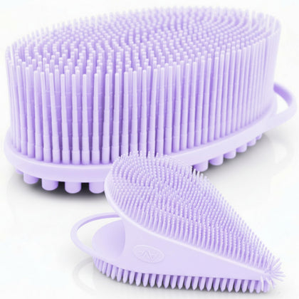 Set de gommage corporel et brosse visage Avilana en silicone