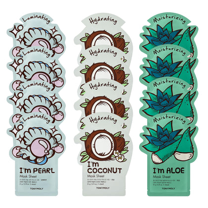 Set de masques en tissu TONYMOLY Tropical Hydration - 12 pièces