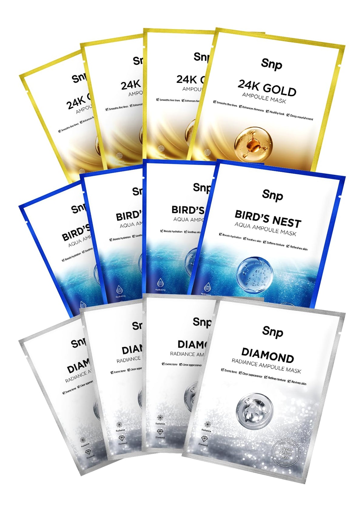 Set de masques SNP Ampoule Variété avec emballage