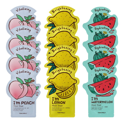 Set de masques TONYMOLY 12-Pack avec motifs de fruits