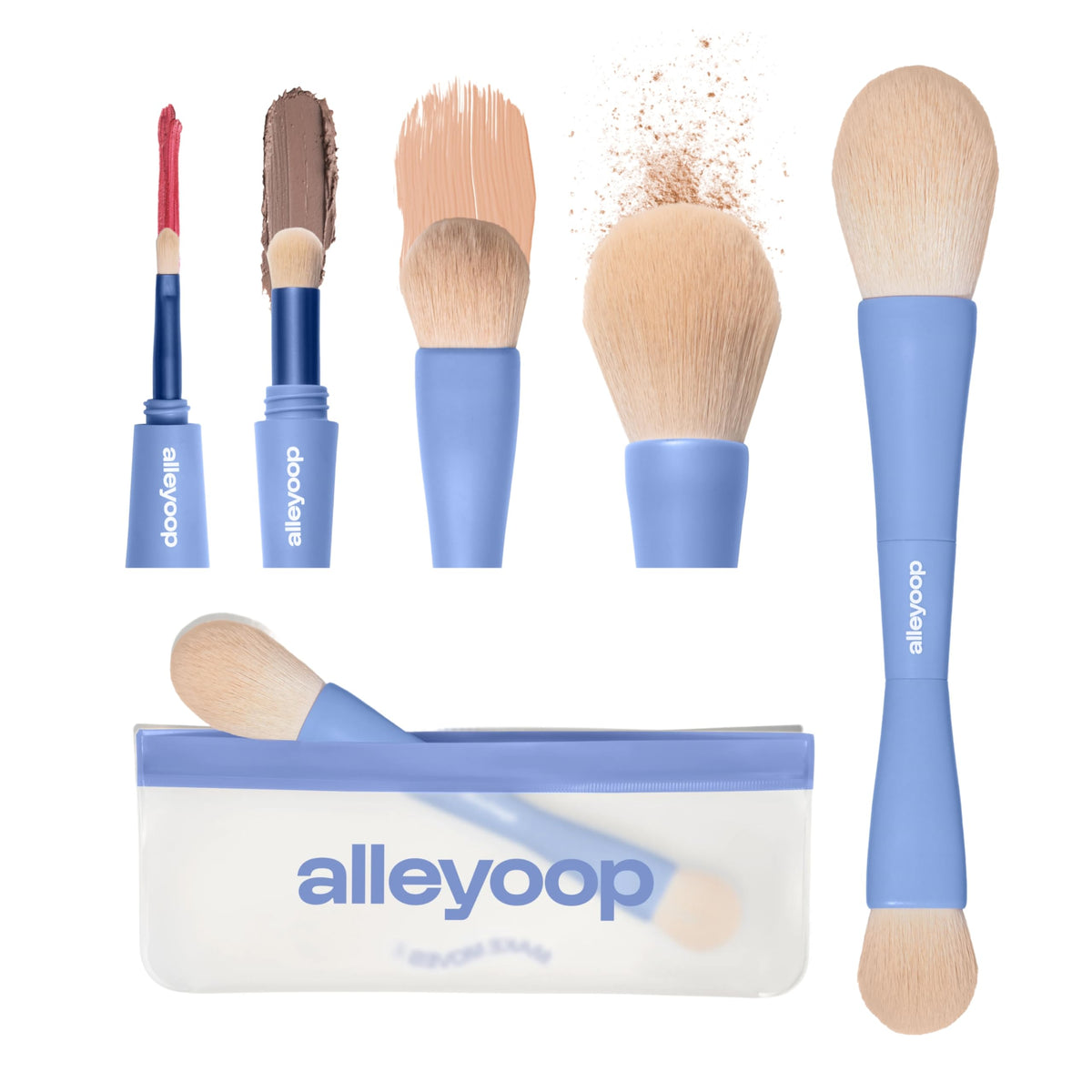 Set de pinceaux de maquillage ALLEYOOP 4-en-1 vue avant