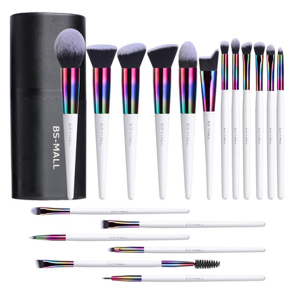 Set de pinceaux de maquillage BS-MALL 18 pièces avec étui élégant