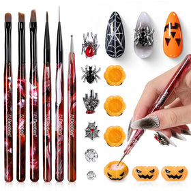 Set de pinceaux de nail art beetles avec six accessoires