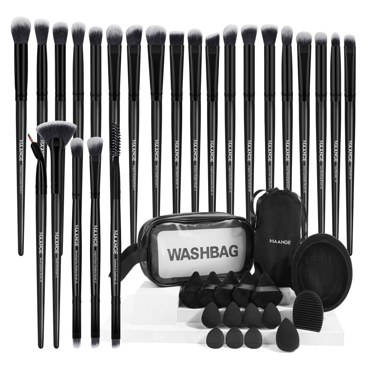 Set de pinceaux MAANGE 41 pièces avec sac de transport noir