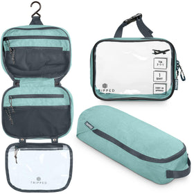 Set de sacs de toilette TRIPPED trois pièces avec un sac suspendu