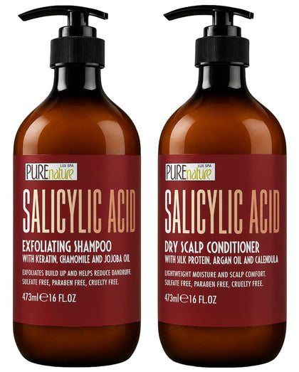 Set de shampoo et après-shampooing à l'acide salicylique de PURE NATURE LUX SPA