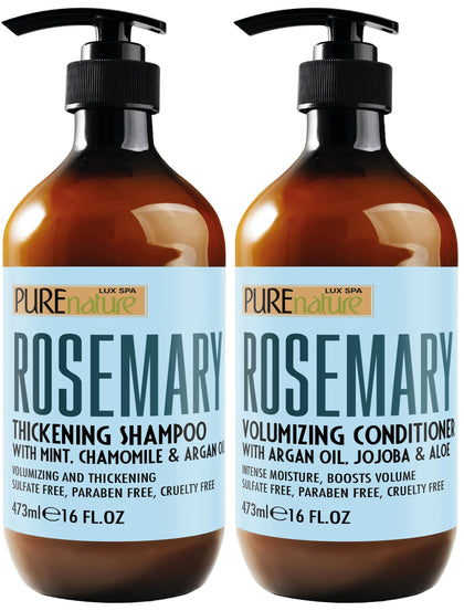 Set de shampooing et après-shampooing au romarin PURE NATURE LUX SPA face avant