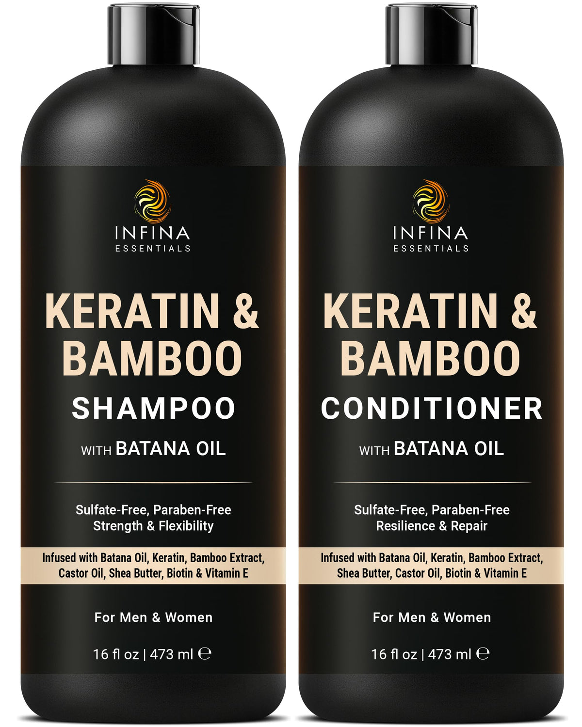 Set de shampooing et après-shampooing Kératine INFINA ESSENTIALS, 16 fl oz chacun