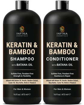 Set de shampooing et après-shampooing Kératine INFINA ESSENTIALS, 16 fl oz chacun