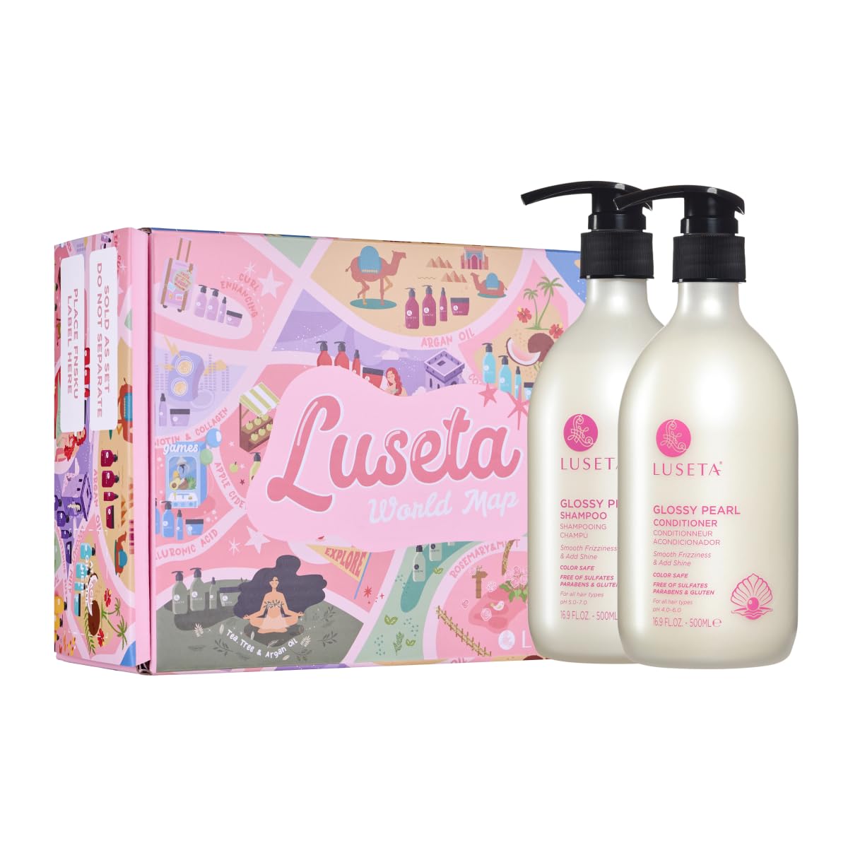 Set de shampooing et après-shampooing L LUSETA 500 ml vue de face