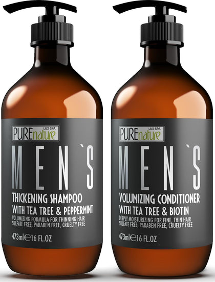 Set de shampooing et après-shampooing Pure Nature Lux Spa pour hommes, 473 ml